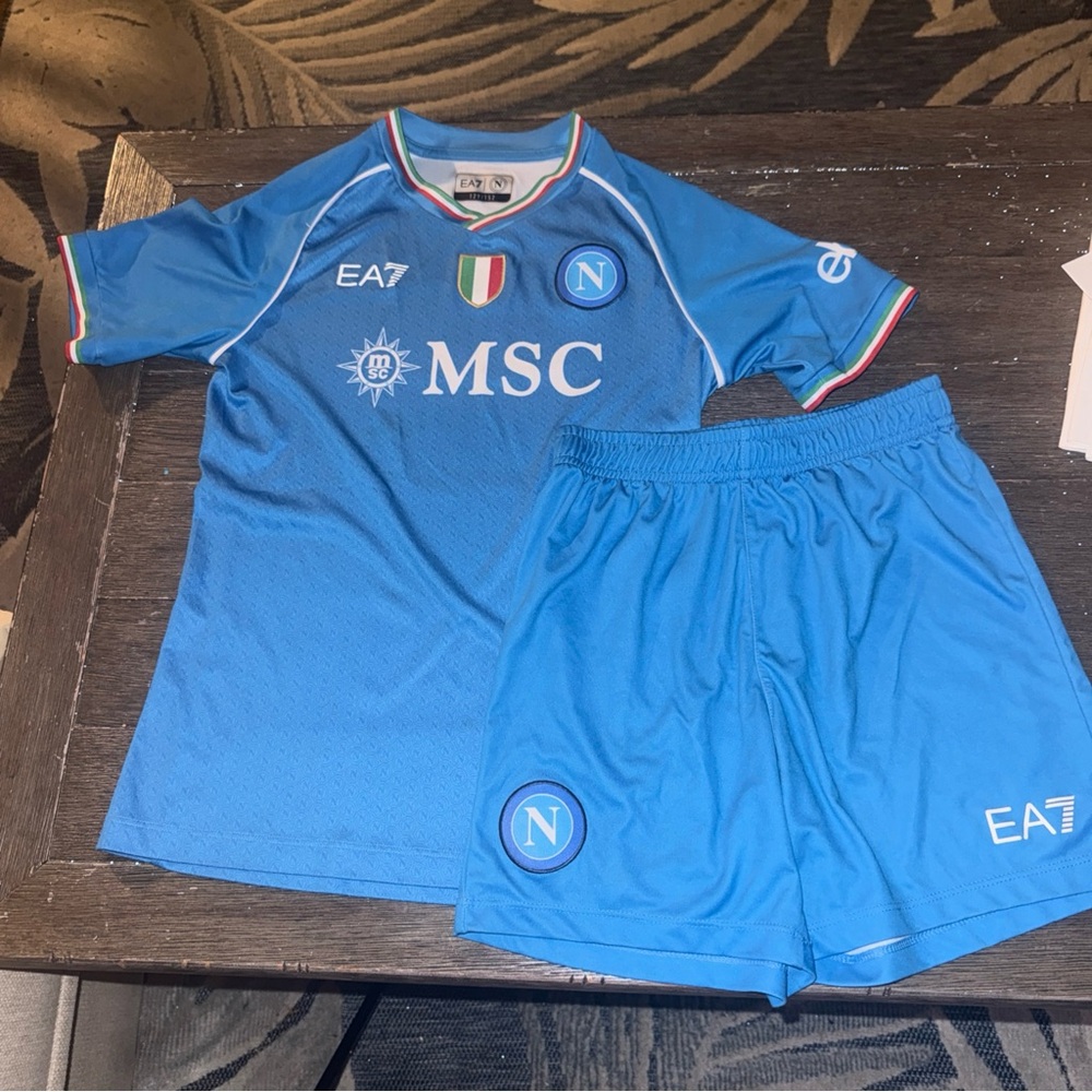 MSC BOYS KIDS Italia Soccer Jersey Outfit Set 12Y Fits 10/11 Rare E47 Napoli